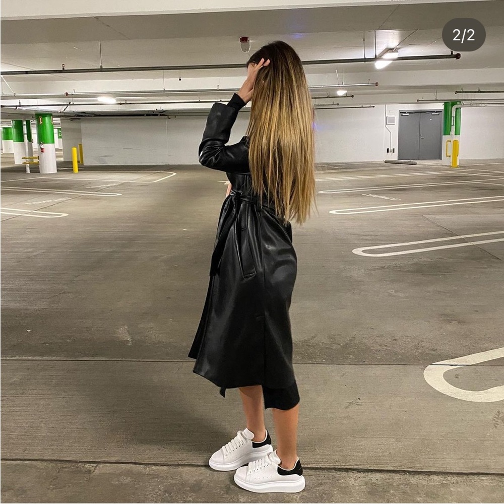 Zara faux leather trench coat